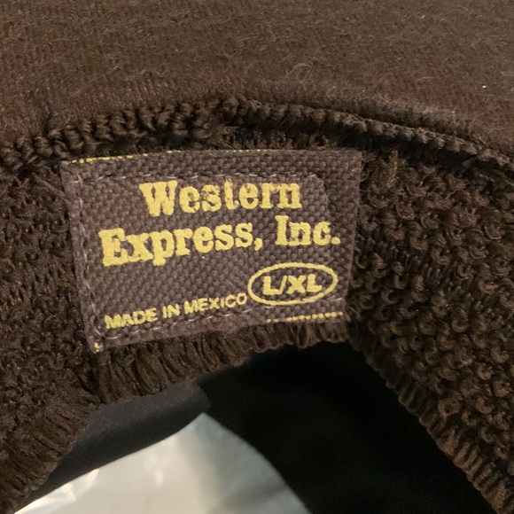 Chapeau Cowboy Western Express - Taille 6 5/8 - Noir Vintage Fabriqué Au Mexique